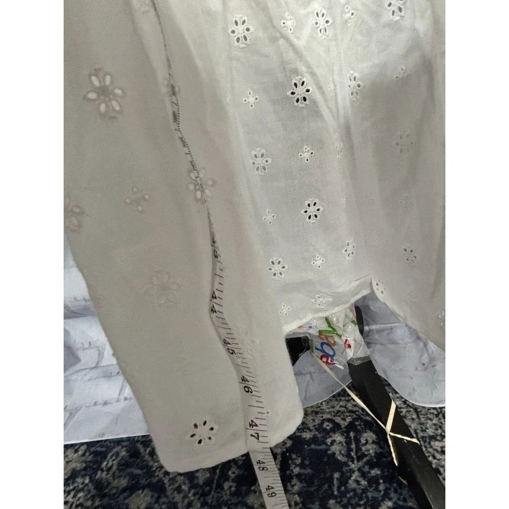 Ophelia Roe White Eyelet‎ Prairie Midi Dress Cottagecore Coquette XL - Picture 8 of 13